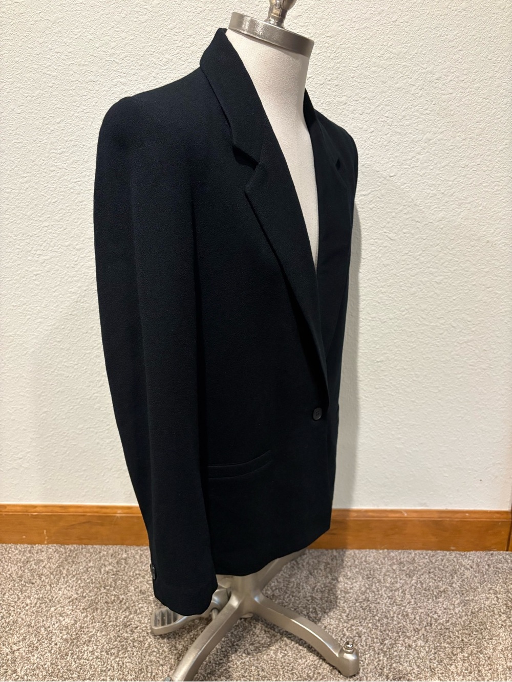 Vintage 80s 90s Prophecy Women’s Blazer Boxy 1 Button Wool Lined Black Size 8 - Picture 7 of 11